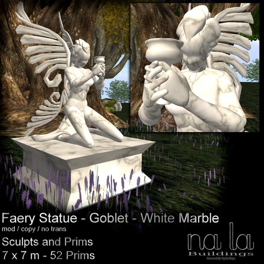 nala Fairy Statue Goblet White Marble
