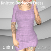 Knitted Bodycon Dress - Lilac