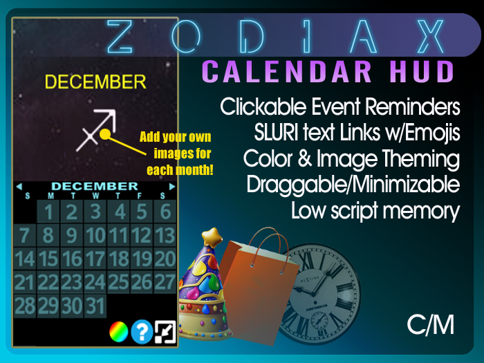 ZODIAX CALENDAR HUD