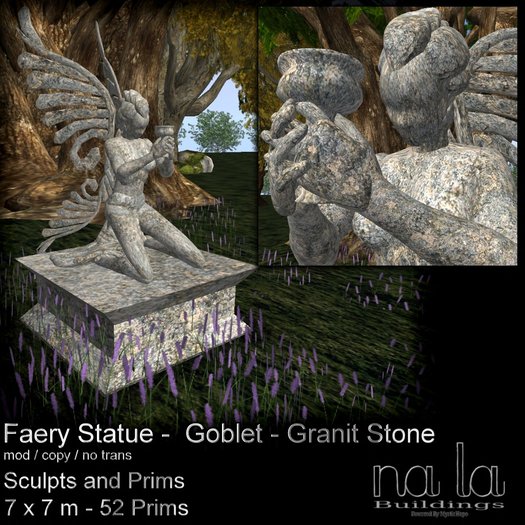 nala Fairy Statue Goblet Granit Stone