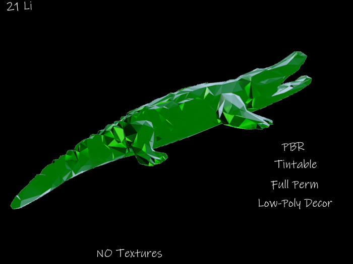 ~ VV ~ Crocodile - Low-Poly Decor - Full Perm PBR