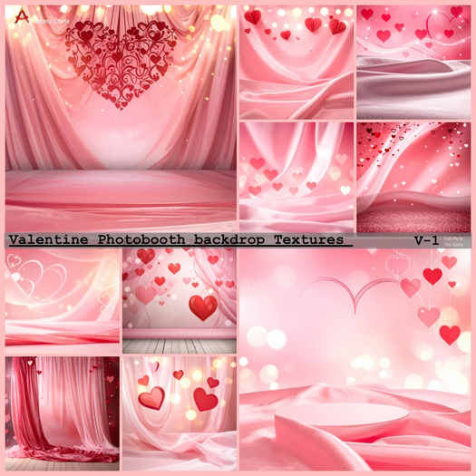 Valentine Photobooth backdrop Textures