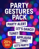 Party Gestures Pack | 5 Fun Gestures + 20% OFF! | Second Life Emotes