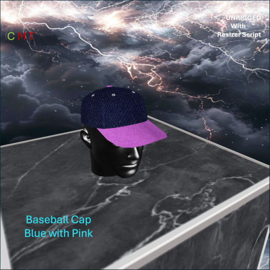 WiZe Delivery (Add) - Baseball Cap Blue w Pink