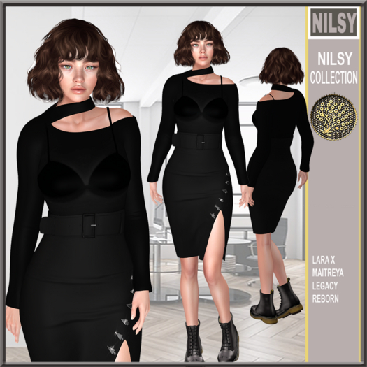 ASYMETRIC TOP WITH SLIT SKIRT
