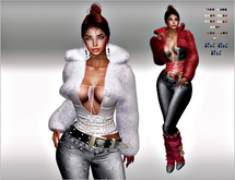 SET Fluffy-Jacket,Top,Jeans,Belt 62x Multicolor3 HUD,LaraX,Legacy,Reborn