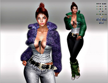 SET Fluffy-Jacket,Top,Jeans,Belt 62x Multicolor5 HUD,LaraX,Legacy,Reborn