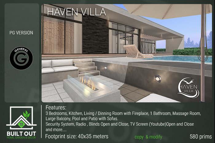 "BUILT OUT" HAVEN VILLA