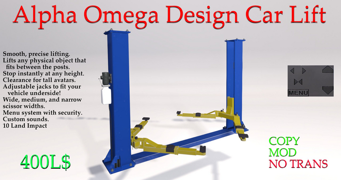Alpha Omega Design Car Lift