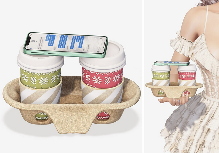 Dahlia - Snowbound - Lattes & Phone - L&R  Holdable, Wearable, & Decor