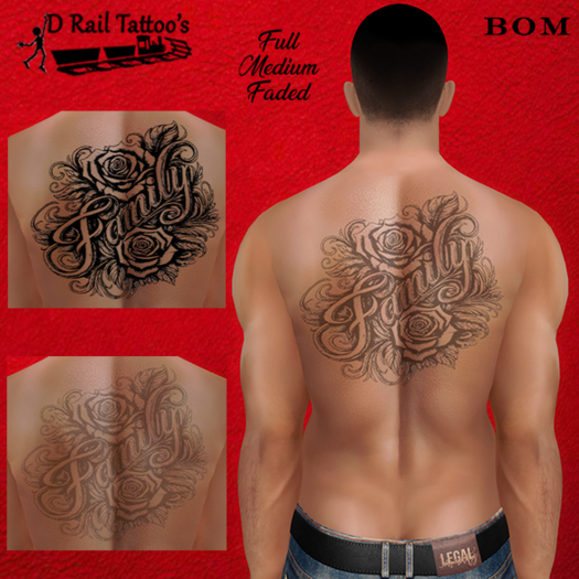 Family Back Tattoo – BOM Layers Included