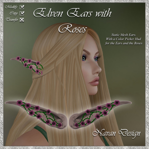 Elven Ears with Roses