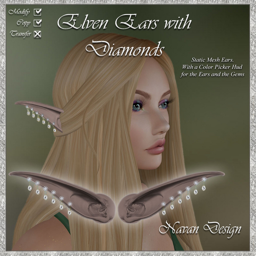 Elven Ears with Diamonds