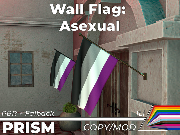 [PRISM] Wall Flag 1 - Asexual Pride Flag (PBR)