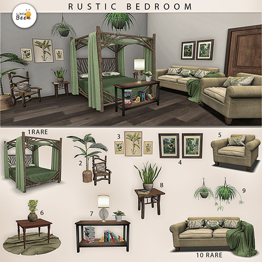 01 - Little Bee - Rustic Bedroom RARE 