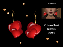 Crimson Heart Earrings NO.64 Box