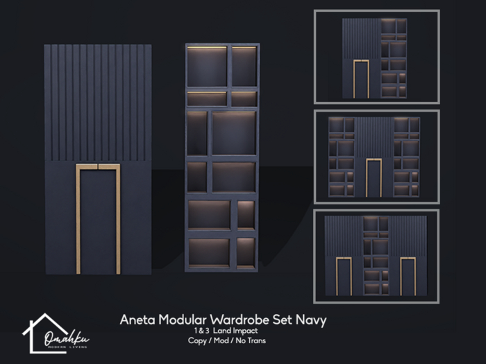 OMAHKU - Aneta Modular Wardrobe Set Navy