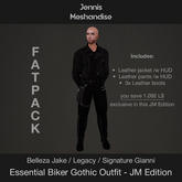 Essential Biker Gothic Outfit FATPACK for Men – Mesh Jacket Pants Boots | Jake Legacy Gianni