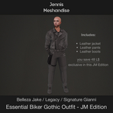 Essential Biker Gothic Outfit grey for Men – Mesh Jacket Pants Boots | Jake Legacy Gianni