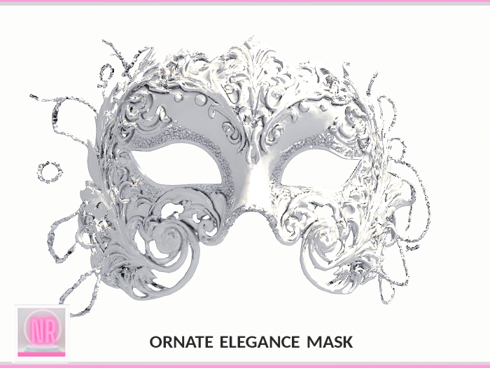 Ornate Elegance Mask Fantasy Avatar Mask White – Copy Modify