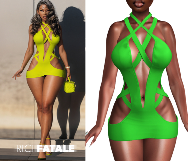 $RICH FATALE - BOMBSHELL BODYCON - VERTE