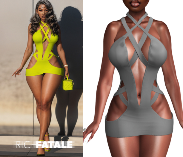 $RICH FATALE - BOMBSHELL BODYCON - STONE