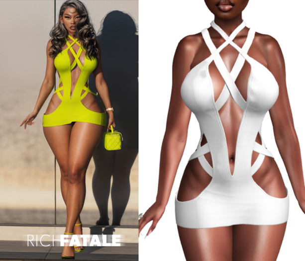$RICH FATALE - BOMBSHELL BODYCON - SNOW