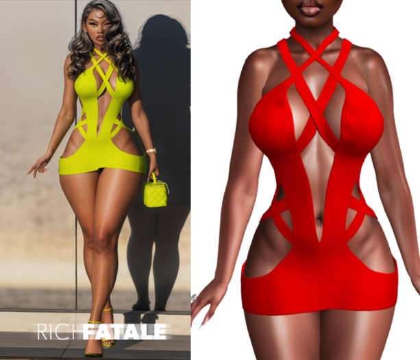 $RICH FATALE - BOMBSHELL BODYCON - ROUGE