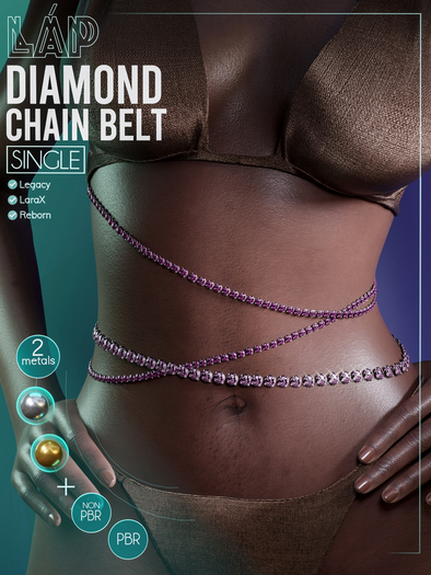 Diamond Chain Belt by LAP (Pink)