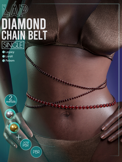 Diamond Chain Belt by LAP (Red)