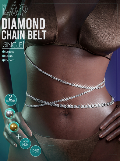 Diamond Chain Belt by LAP (Silver)