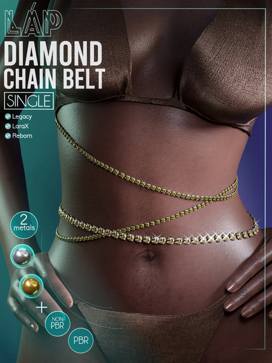Diamond Chain Belt by LAP (Gold)