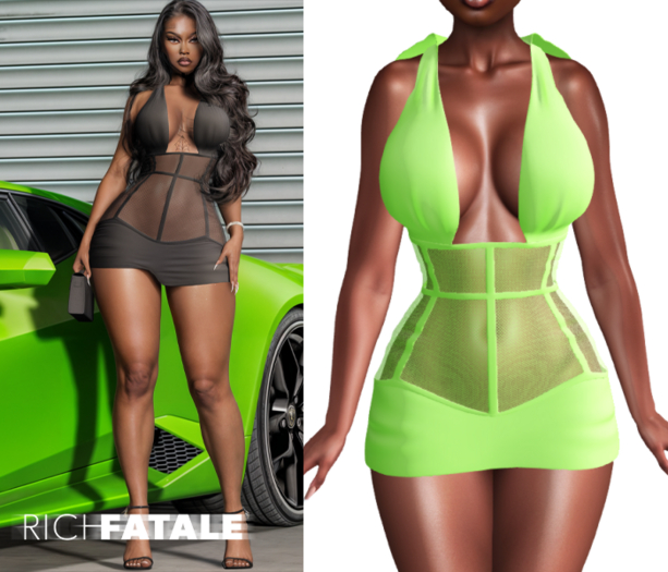 $RICH FATALE - CANTON BODYCON - SLIME