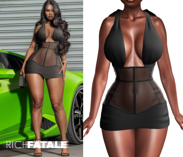 $RICH FATALE - CANTON BODYCON - ONYX