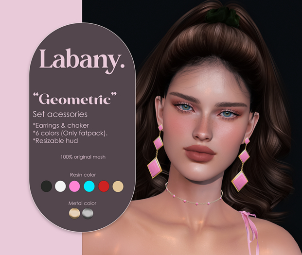 Labany.  Geometric Earrings & Choker - All colors