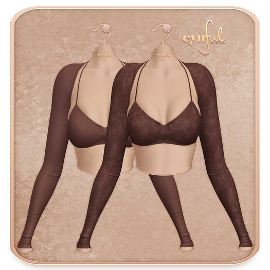 Cynful Work Harder - Sports Bra + Shrug Set - Pecan