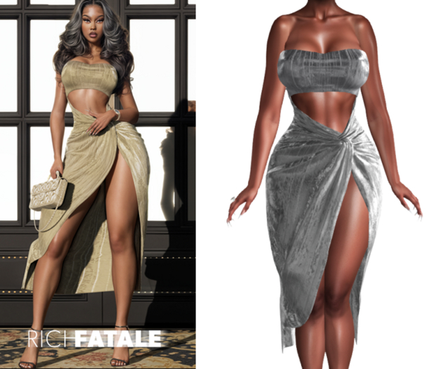 $RICH FATALE - MIA BODYCON - SILVER