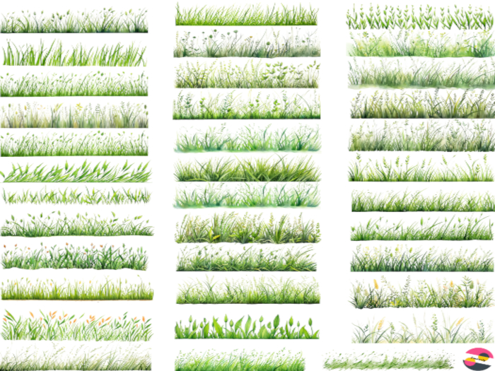 Borders Grass Transparent PNG "BOXED"