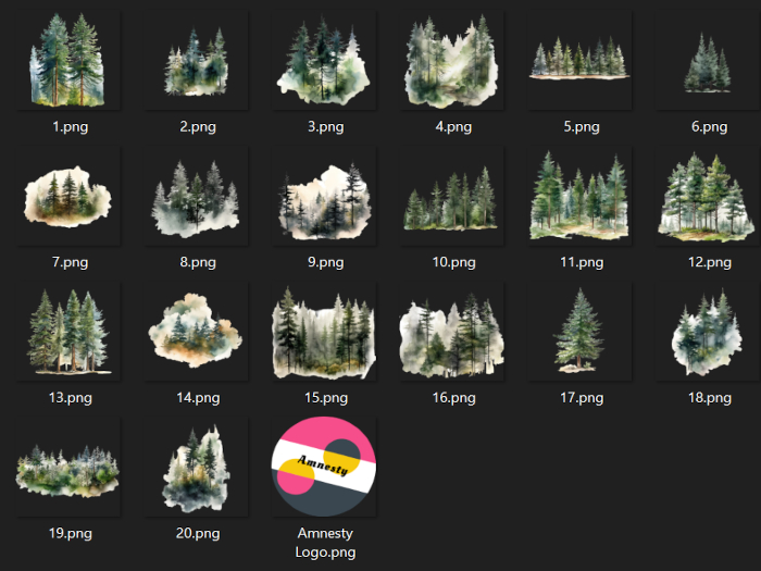 Forest Trees Transparent PNG "BOXED"