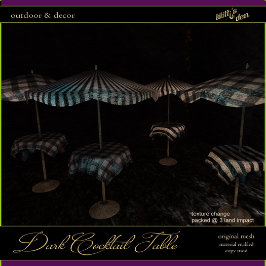 Lilith's Den -  Dark Cocktail Table