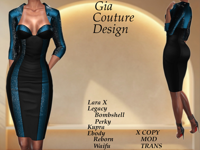 Celia Cocktail Dress N Bolero Blue