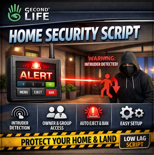 Smart Home Security Script – Advanced Protection System (Second Life)