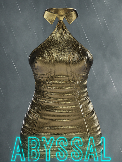 +ABYSSAL>> MATILDA GLITTER DRESS >> PBR GOLD GLITTER