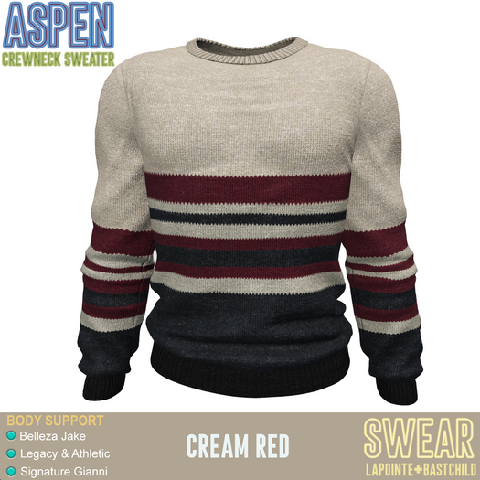 Sweater - Aspen - CREAM RED