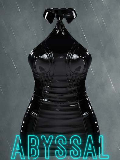+ABYSSAL>> MATILDA DRESS >> PBR BLACK PLASTIC