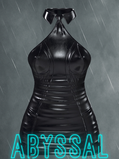 +ABYSSAL>> MATILDA DRESS >> PBR BLACK LATEX