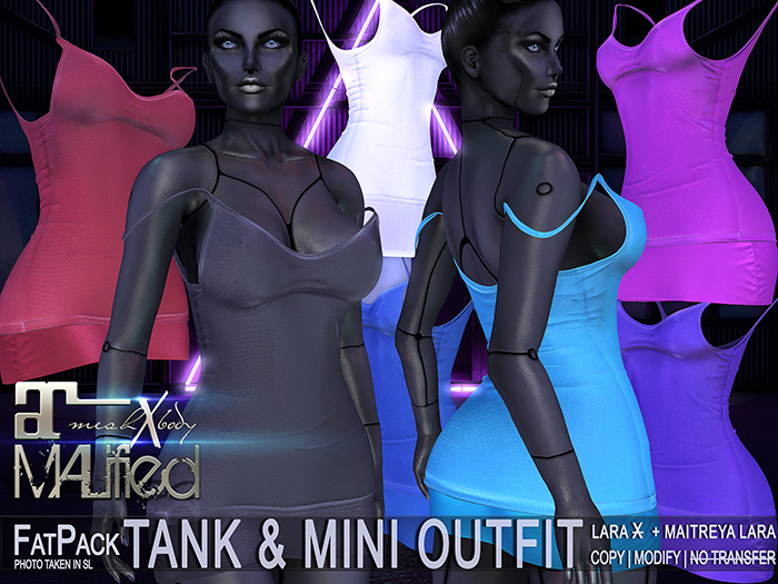 LaraX Lara FATPACK MALified - 7x Tank & Mini Outfits - COPY/MOD