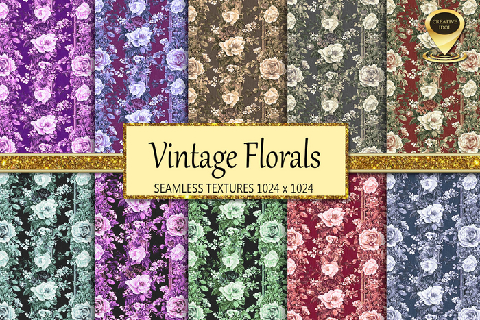 Vintage Florals Set Textures