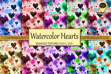 Watercolor Hearts Textures
