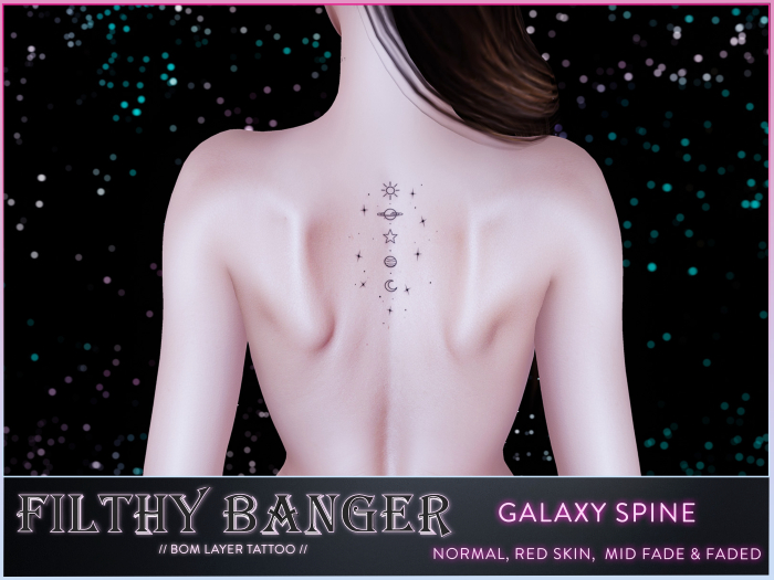 FB - Galaxy spine tattoo - back tattoo